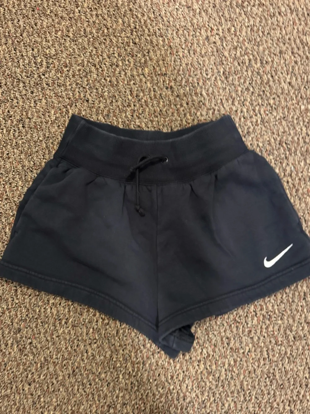 Nike Women's Navy Athletic Shorts with White Swoosh